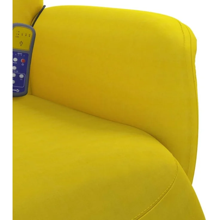 vidaXL Massagesessel mit Fußteil Gelb Samt 356698 – Bild 3