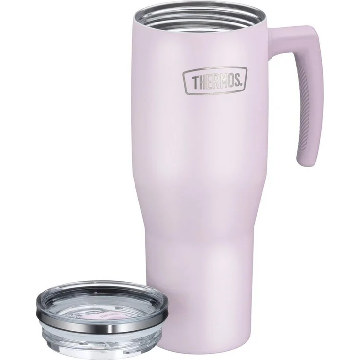 THERMOS Thermobecher REFRESHING SERIES ISOLIERTRINKBECHER mit Strohhalm, 1-tlg, Edelstahl, Kunststoff, Silikon, Titan, 1,10l, 6h heiß & 6h kalt, mit Griff – Bild 2