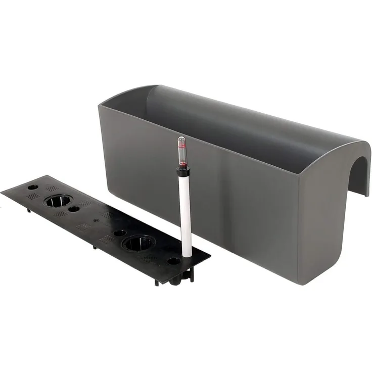 VIVANNO Balkonkasten Kunststoff BALKONA CLASSICO Kasten, Anthrazit Matt 50x20x22 cm