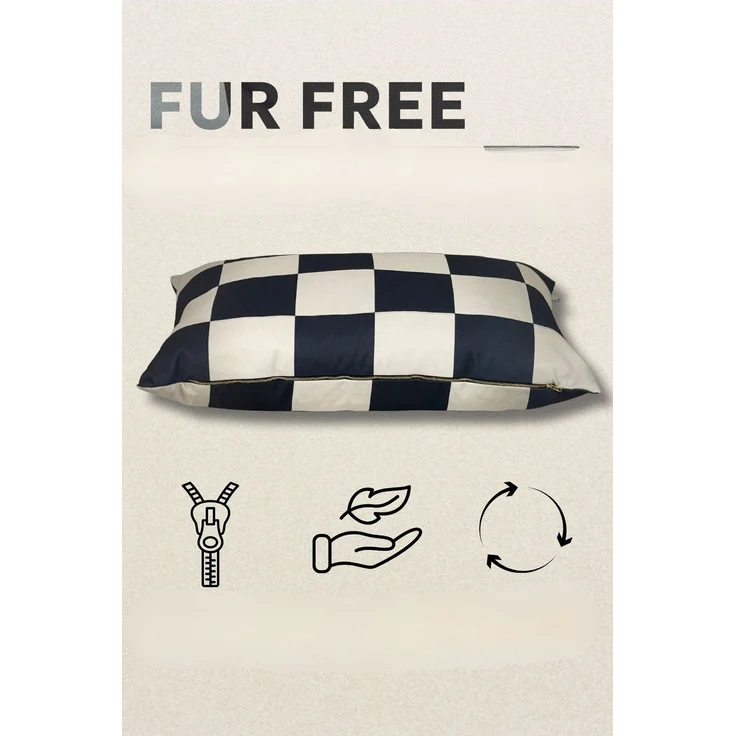 Paws & Whiskers 'Fur Free 56 x 82 - Black, White' Haustierbett, Schwarz / Weiß, 82 x 56 x 16 cm – Bild 2