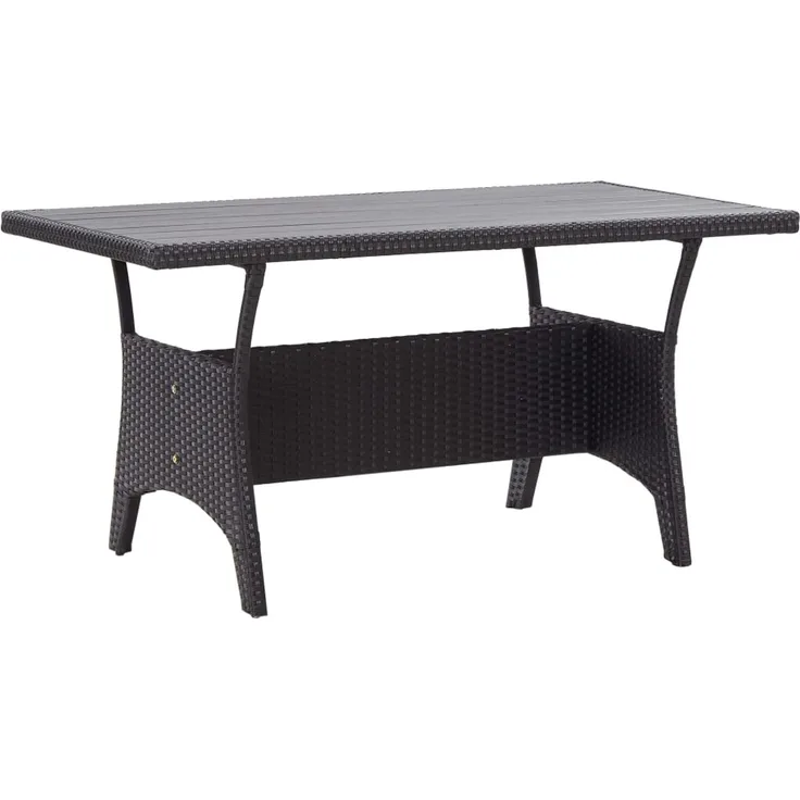 Gartentisch, Beistelltisch, Balkontisch Schwarz 120 x 70 x 66 cm Poly Rattan
