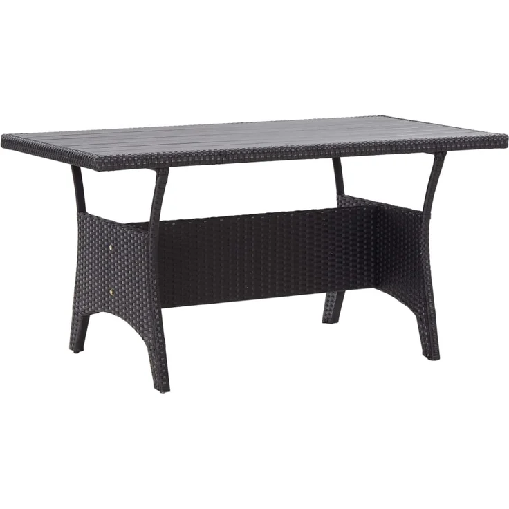 Gartentisch, Beistelltisch, Balkontisch Schwarz 120 x 70 x 66 cm Poly Rattan – Bild 1