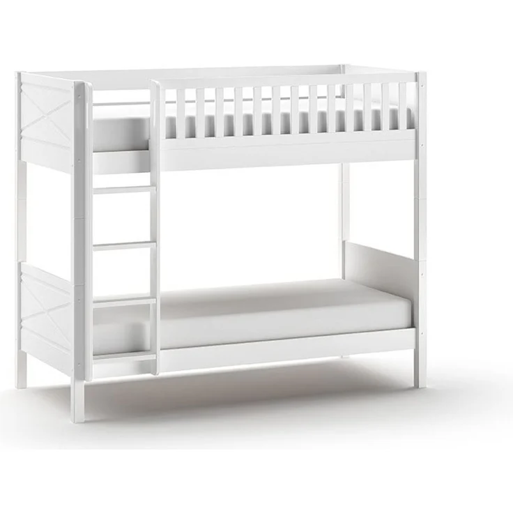 Etagenbett Karyl 208x105x175 Hochbett Massivholz Weiß – Bild 2