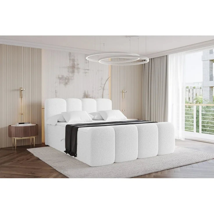 ALTDECOR Boxbett NINA-Z (Multipocket-Matratze H4, H3 Matratze Bonellfederung, Topper, Kopfteil), Doppelbett mit Fußteil