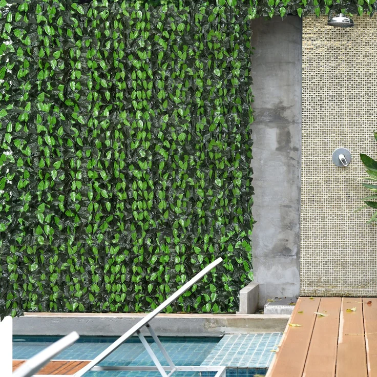 Rolle Kunstriegel 3 x 1 m aus PE und Stoff für Balkon und Garten, Hellgrün und Dunkelgrün – Bild 4