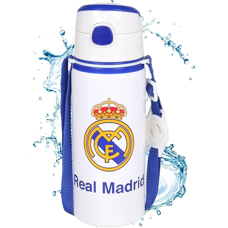 Sarcia. eu Trinkflasche Real Madrid Aluminium THERMOFLASCHE, mit Schulterriemen 600ml – Bild 1