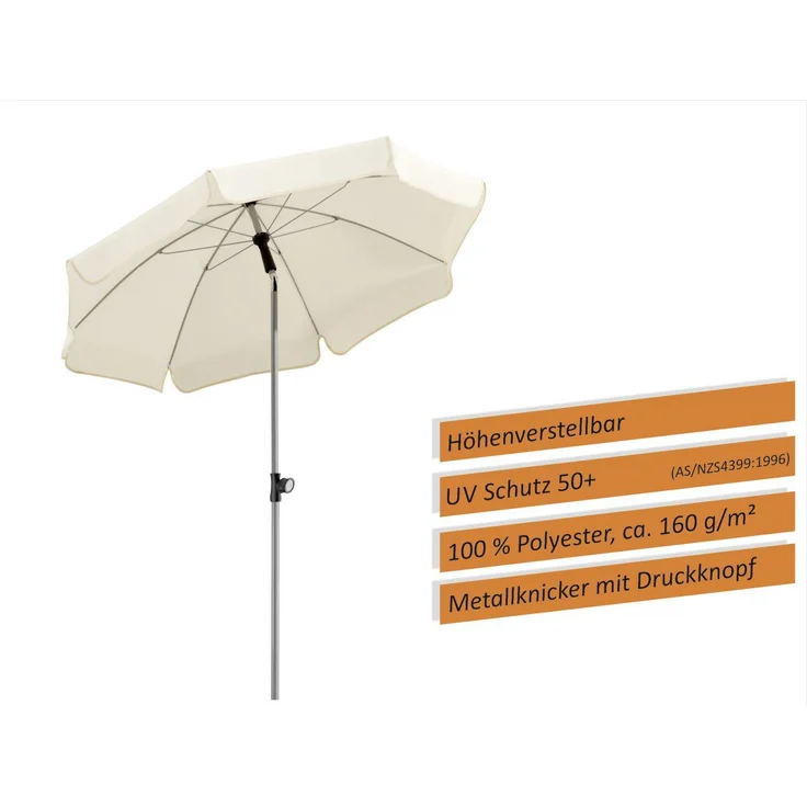 Sonnenschirm Locarno 150/8 rund, Ø ca. 150 cm natur – Bild 6