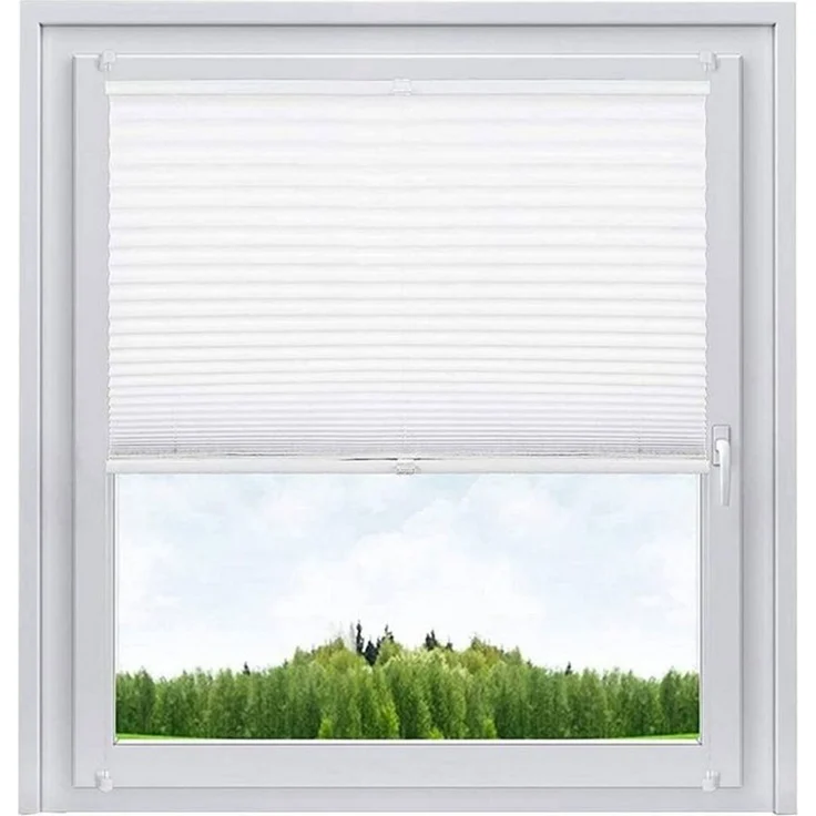 Woltu Plissee, halbtransparent, Klemmfix, Klemmfix, Klemmfix ohne Bohren oder zum Bohren für Fenster & Tür – Bild 4