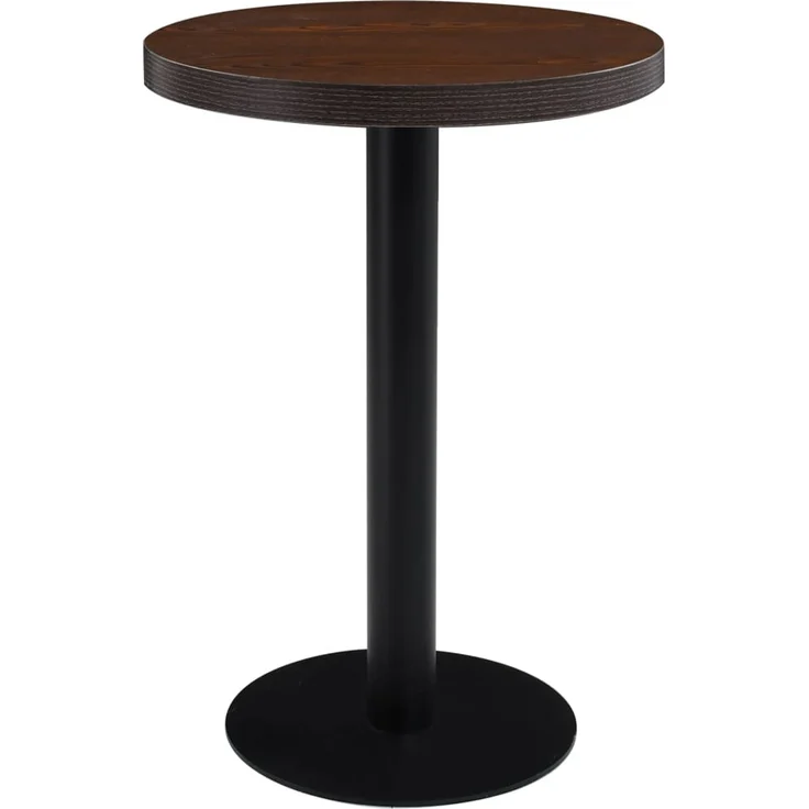 Bistrotisch FLORI rund Dunkelbraun/Schwarz 60 cm MDF | Esstisch kleiner Tisch Cafe Gartentisch Balkontisch Outdoortisch – Bild 1