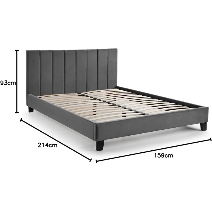 Julian Bowen Rosa Samtbett im Karton 150 cm - Grau – Bild 3