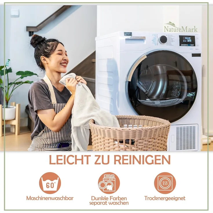 NatureMark Waschhandschuh Waschhandschuhe 500 gsm (10er-Set), 100% Baumwolle (10-St), Premium Frottier Waschhandschuhe, 15x21cm, Schoko braun – Bild 6