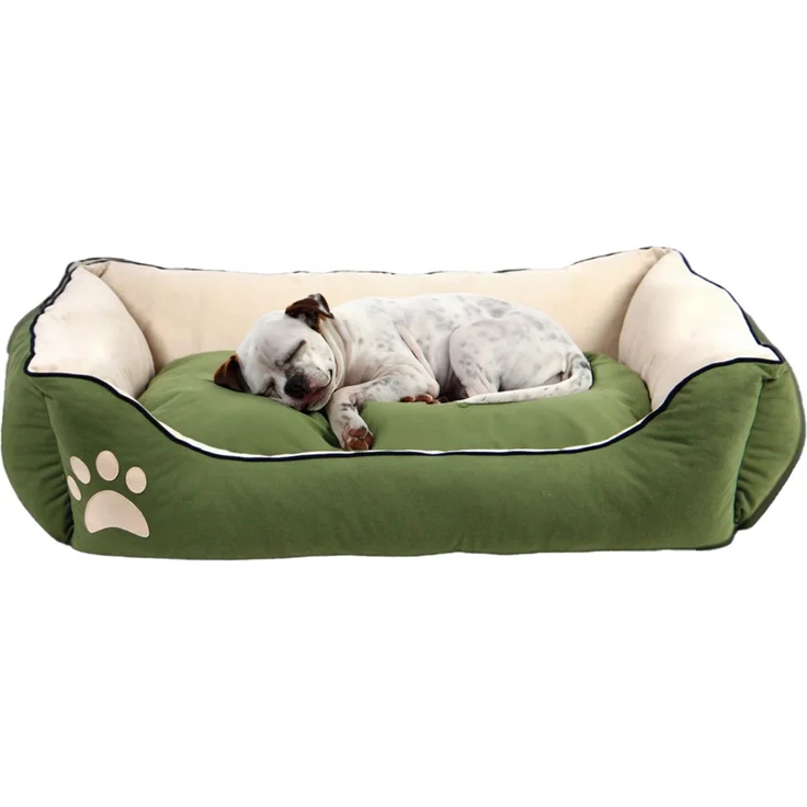 Paws & Whiskers 'Lucy Dog & Cat L - Green' Haustierbett, Grün / Ecru, 75 x 95 x 22 cm – Bild 2
