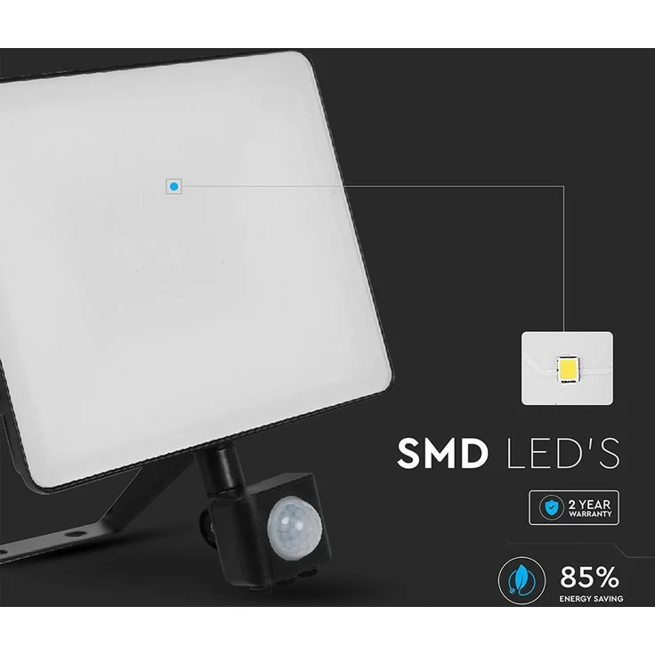 LED Außen-Wandstrahler, Bewegungsmelder, IP65, 6000lm, warmweiß – Bild 6