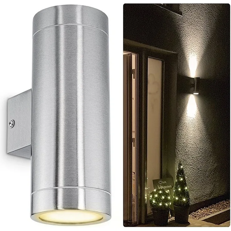 SSC-LUXon LED Außen-Wandleuchte LED Wandleuchte TIRA Edelstahl Up & Down IP44 Aussenleuchte, Warmweiß