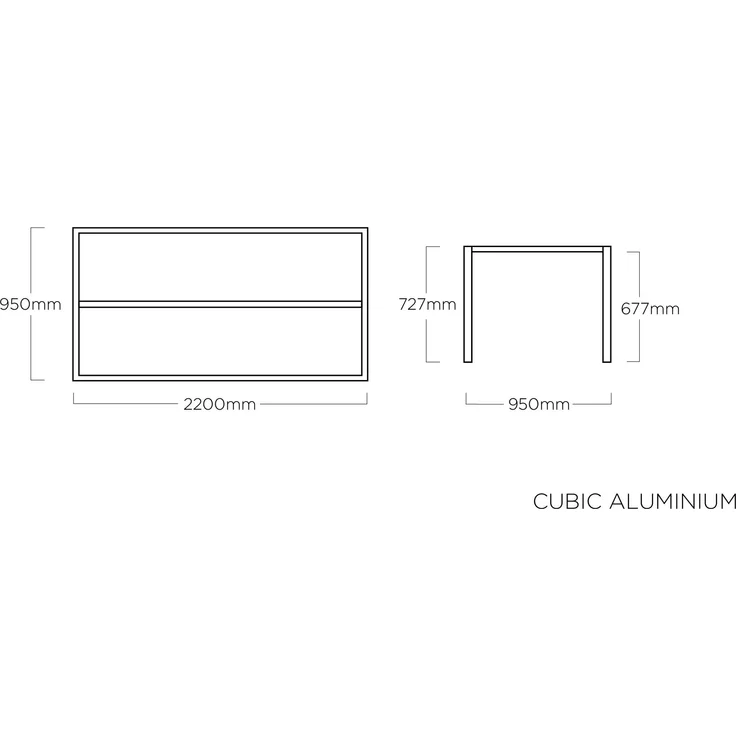 Kettler Cubic Tischgestell Aluminium Anthrazit – Bild 2