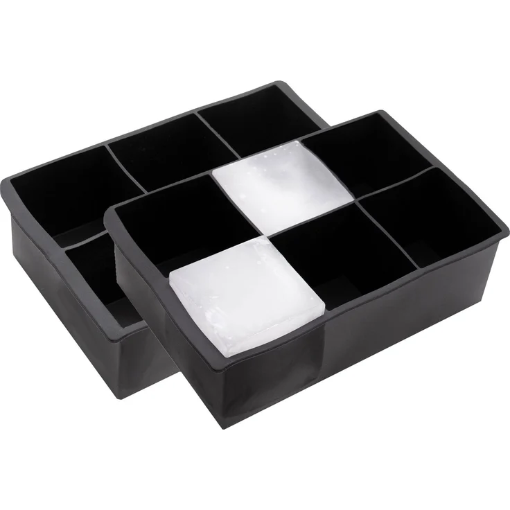 ZOLLNER 2er Set Eiswürfelform Silikon, Würfel 5x5x5 cm, schwarz – Bild 1