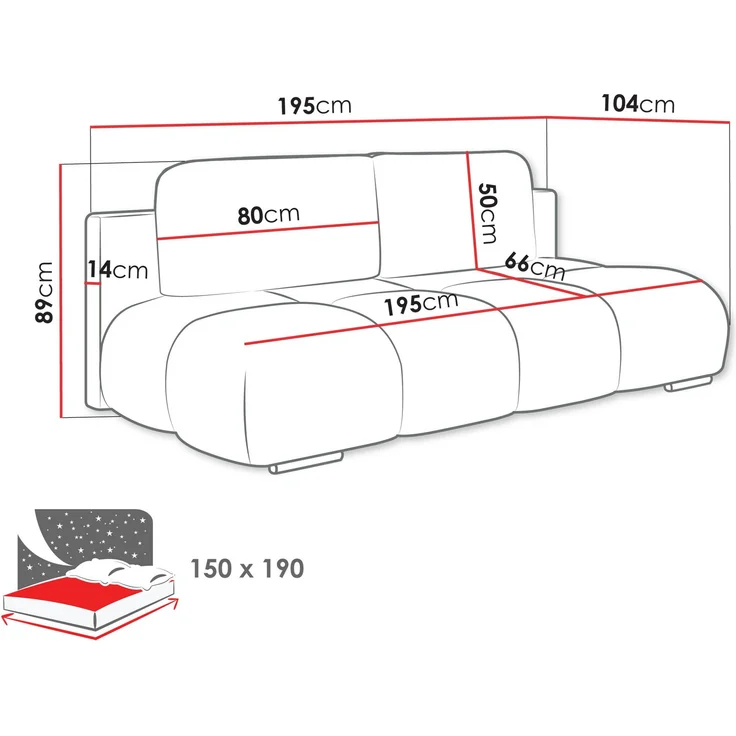 Schlafsofa Hegrib Mini (Farbe: Lumo 55) – Bild 6