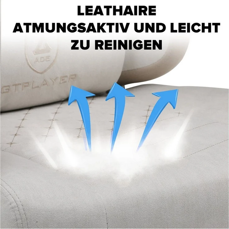 GTPLAYER Gaming-Stuhl Ergonomischer Gaming Sessel Schreibtischstuhl mit Stoffoberfläche (Pacekung), Federsitzkissen mit Fußstütze – Bild 3