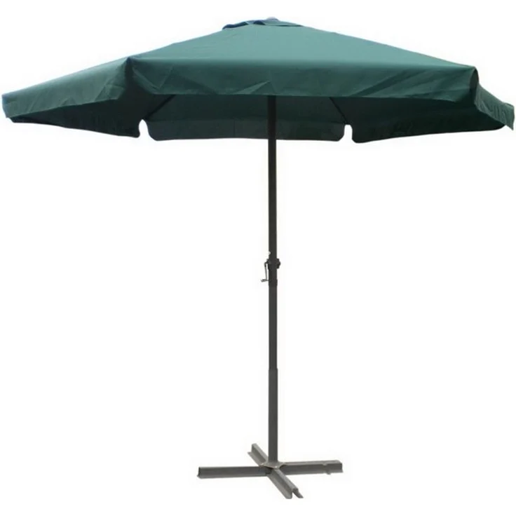 XL Alu Sonnenschirm Ø 3m Kurbelschirm Gartenschirm Marktschirm Krempe grün – Bild 2