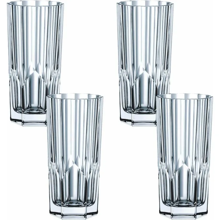 Nachtmann Aspen Longdrink, 4er Set, Longdrinkglas, Longdrinkbecher, Cocktailglas, Kristallglas, 309 ml, 0092127-0