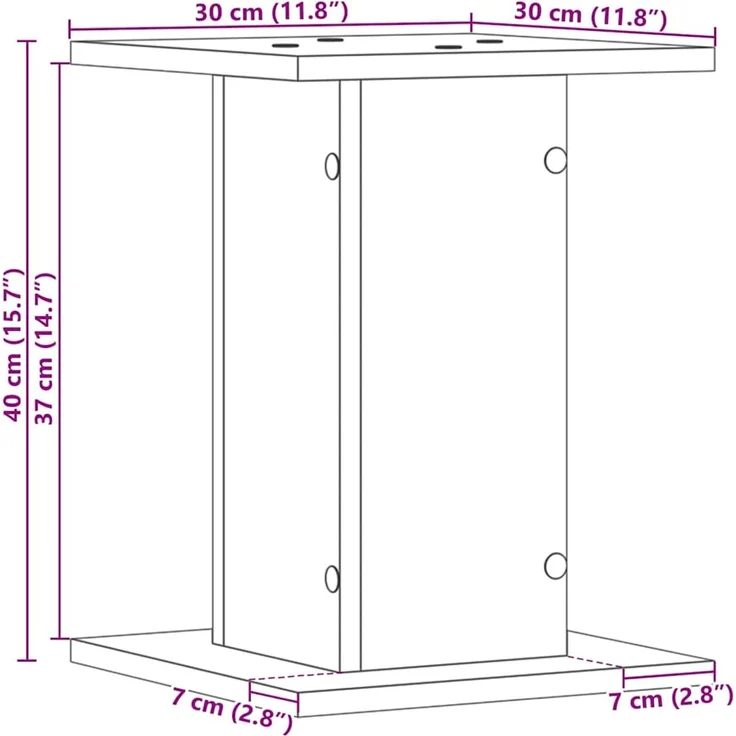 vidaXL Pflanzenständer 2 pcs Schwarz Eichen-Optik 30 x 30 x 40 cm 3345113 – Bild 10