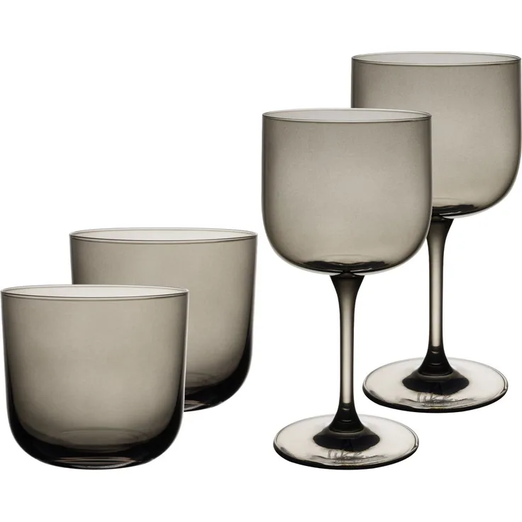 like. by Villeroy & Boch Like Glass Wein- und Wassergläser Set 4-teilig - Smoke