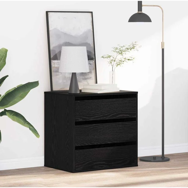 vidaXL Schubladenschrank Schwarz 61 x 41 x 58 cm Holzwerkstoff 868892 – Bild 4