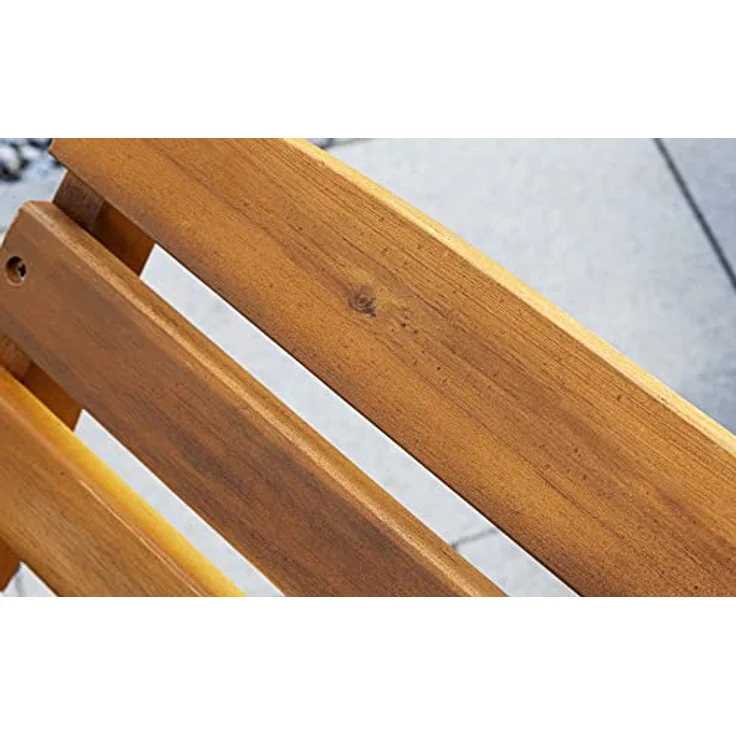 CHILLROI® faltbare Akazienholz-Sonnenliege, klappbar mit Wende-Polsterauflage in Hellgrau/Dunkelgrau, ca. 184 x 54 x 63 cm, max. Belastbarkeit 110 kg – Bild 5