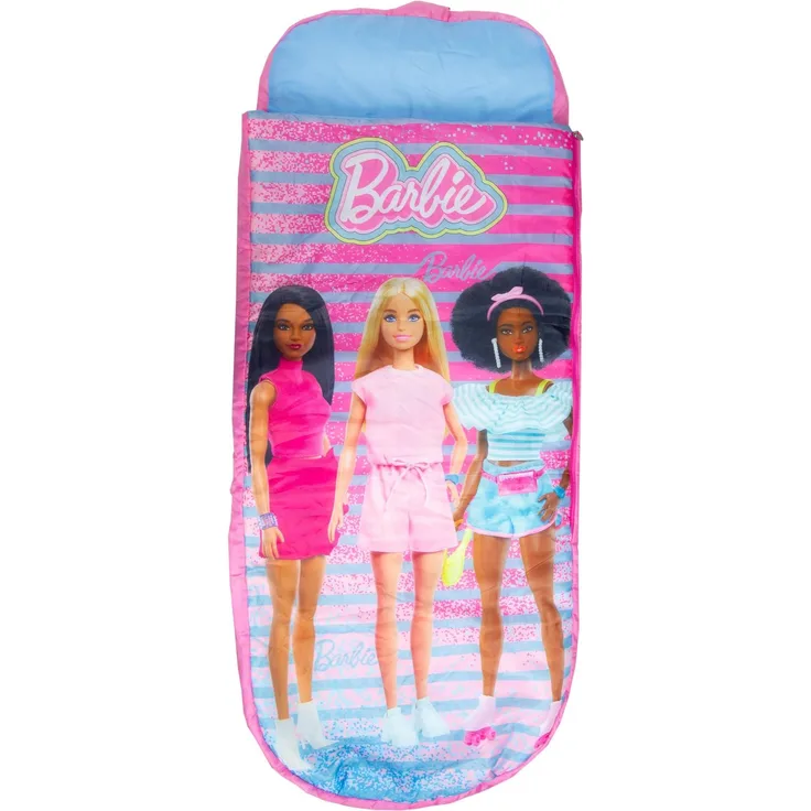 Character World Barbie ReadyBed Kinder Aufblasbares Luftbett und Schlafsack mit Pumpe | Mädchen Reisematratze für Übernachtungen und Camping oder Zuhause