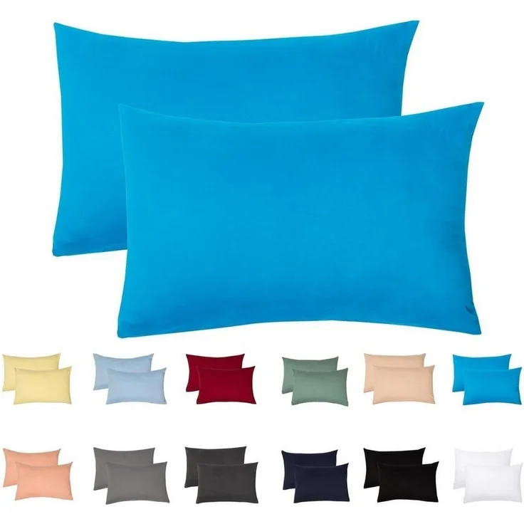 Livessa 2er Set Kissenbezug 50x50 aus%100 Baumwolle Jersey Stoff - Verdeckter Reißverschluss, Kopfkissenbezug 50x50 cm, Kissenhülle, Ultra weich und atmungsaktiv, Oeko-Tex Zertifiziert