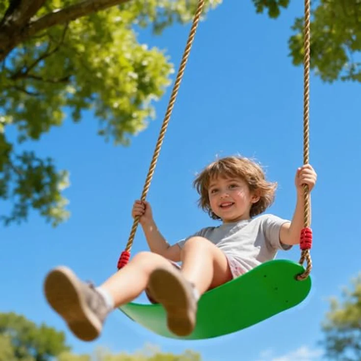 EXTSUD Schaukel Outdoor, Elastischer Kinderschaukel Eva weichen Bord U-Schaukel Brettschaukel Schaukelsitz Schaukelbrett Garten Spielzeug Kinder, Grün – Bild 2
