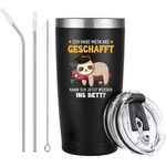 Livole Lustige ABI 2024 Geschenk Tasse Junge 600ml Coffee to go Becher Schwarz