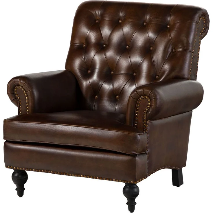 Sessel Echtleder 84x84x94 braun CHESTERFIELD #105 – Bild 1