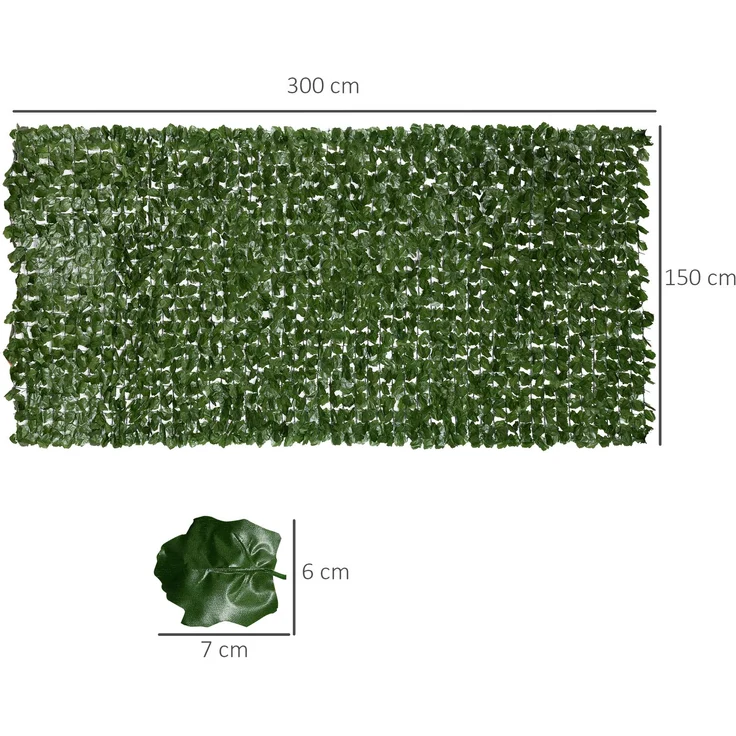 MELAYR, Künstliche Hecke, Sichtschutz, dekorative Rolle, 3 m lang x 1,5 m hoch, realistisches Laub, UV-beständig, Grün – Bild 5