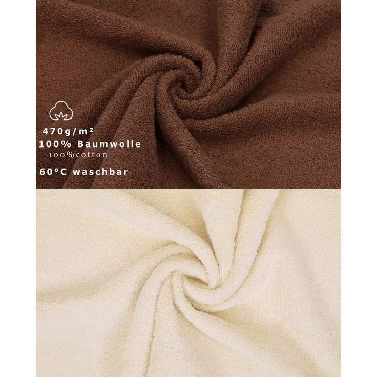 Betz Waschhandschuh 10 Stück Premium 16x21 cm Farbe nussbraun und beige, (Set, 10-St) – Bild 2
