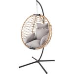 riess-ambiente Hängesessel IBIZA natur-beige / anthrazit (Einzelartikel, 1-St), Outdoor · Stahl · Gartenmöbel · zusammenklappbar · Polyrattan · Balkon