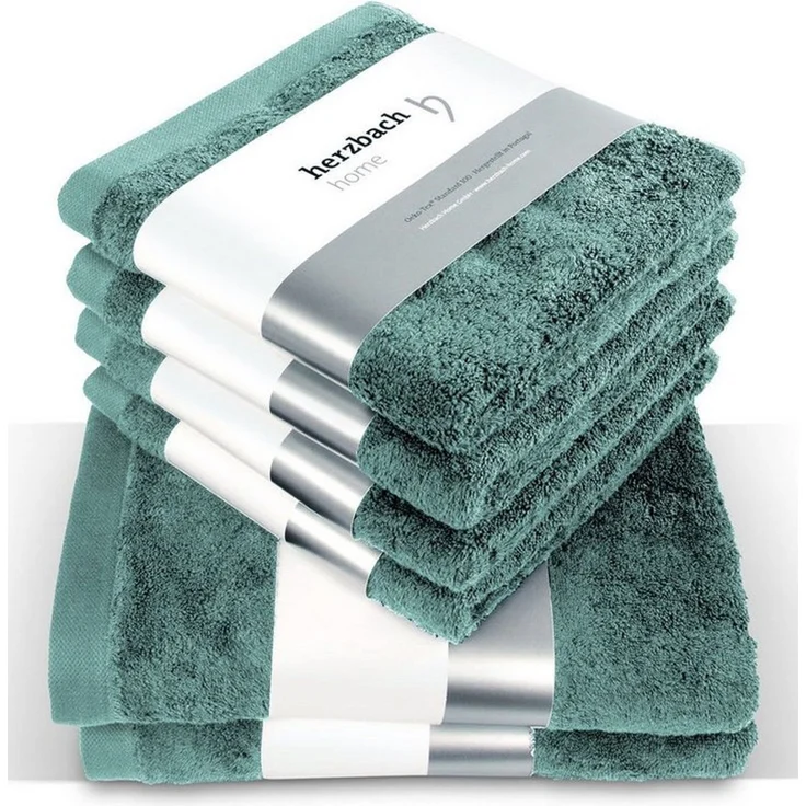 herzbach home Handtuch Set Pura, (6-St), 6er Set, 550g/m², Premium-Qualität, 100% Baumwolle, einfarbig