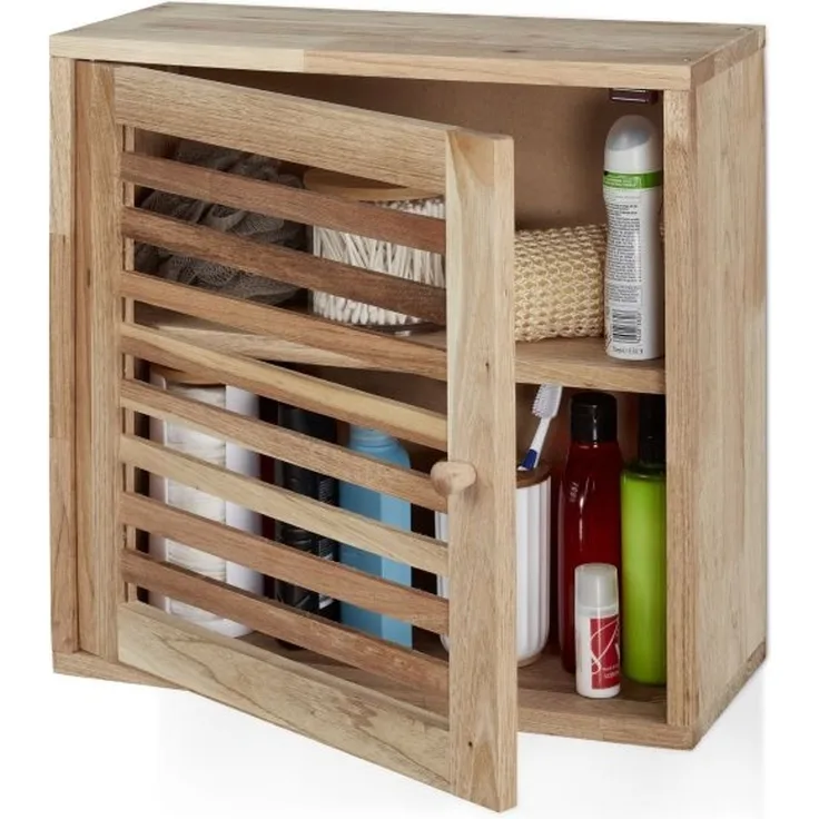 Relaxdays Schmaler Wandschrank aus Walnussholz