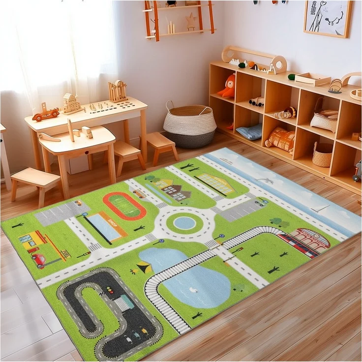 Carpettex Kinderteppich Straßenteppich, Rechteckig, Höhe: 7 mm, Kinderteppich Straßenteppich Teppich Kinderzimmer Rutschfest Waschbar – Bild 5