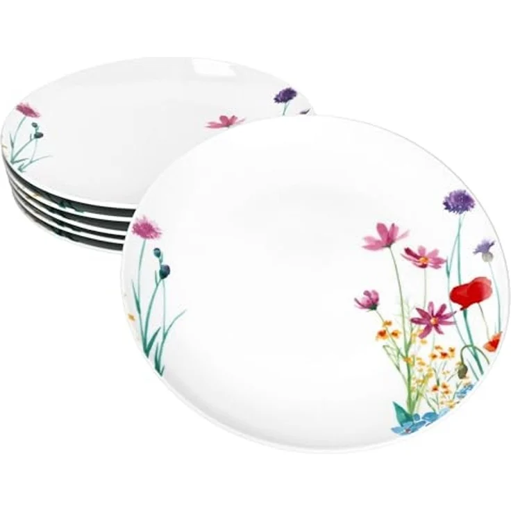 MamboCat Speiseteller 6x Marie Speiseteller 26,7cm Porzellan große Platte Essteller Blumen – Bild 1