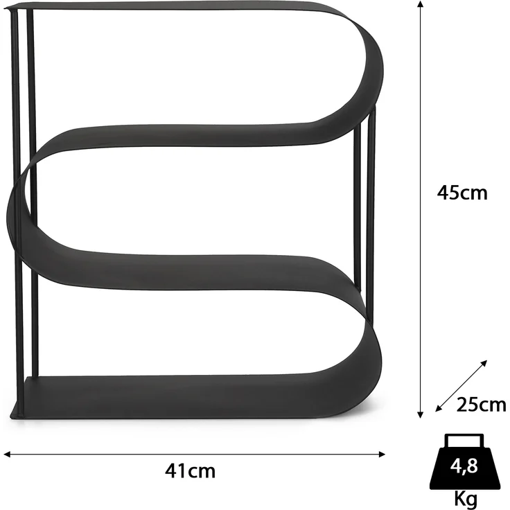 Moritz Metall Kaminholzregal Doppelte S Form Brennholzregal Feuerholzregal Stapelhilfe Holzhalter Kaminholzständer – Bild 3