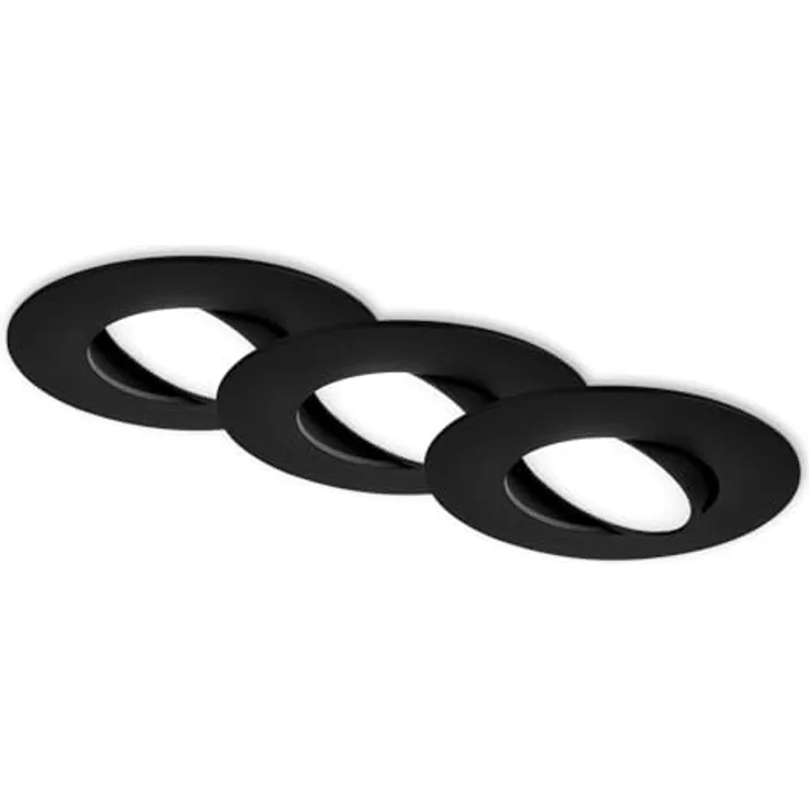 BRILONER 3er Set LED Einbaustrahler, stufenlos dimmbar, IP65, schwarz, 90x45 mm (DxH)