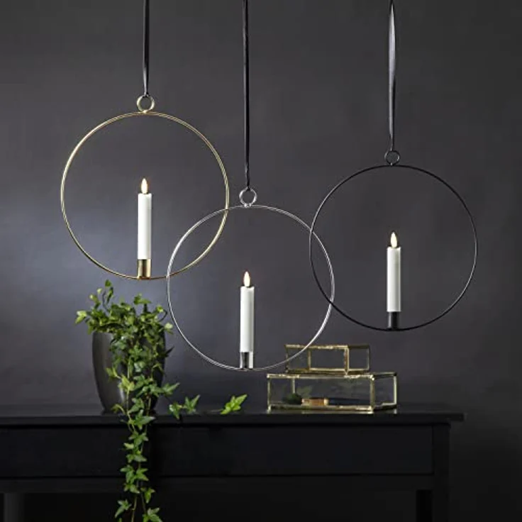 MARELIDA Hängeleuchte Dekoring mit LED Kerze Flamme mit Aufhänger 28,5cm Timer Batterie, LED Classic, warmweiß (2100K bis 3000K) – Bild 7