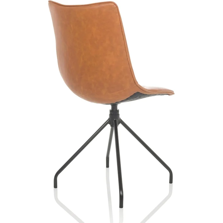 hjh OFFICE Esszimmerstuhl drehbar TARVISO Kunstleder Polsterstuhl Küchenstuhl Konferenzstuhl, Braun 729458 – Bild 7