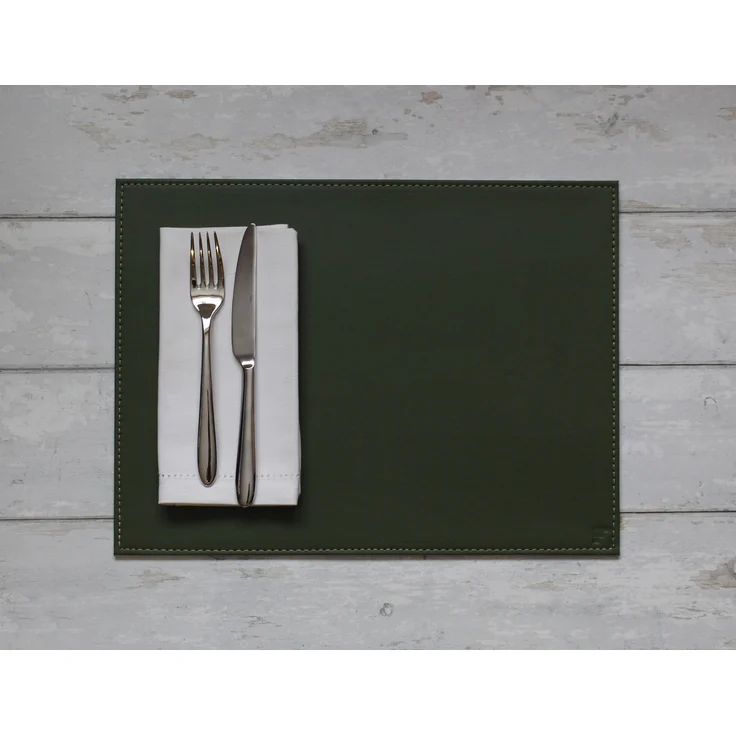 Freeform Duo Platz-Set 40x30 cm Olivegrün / Elfenbein – Bild 2