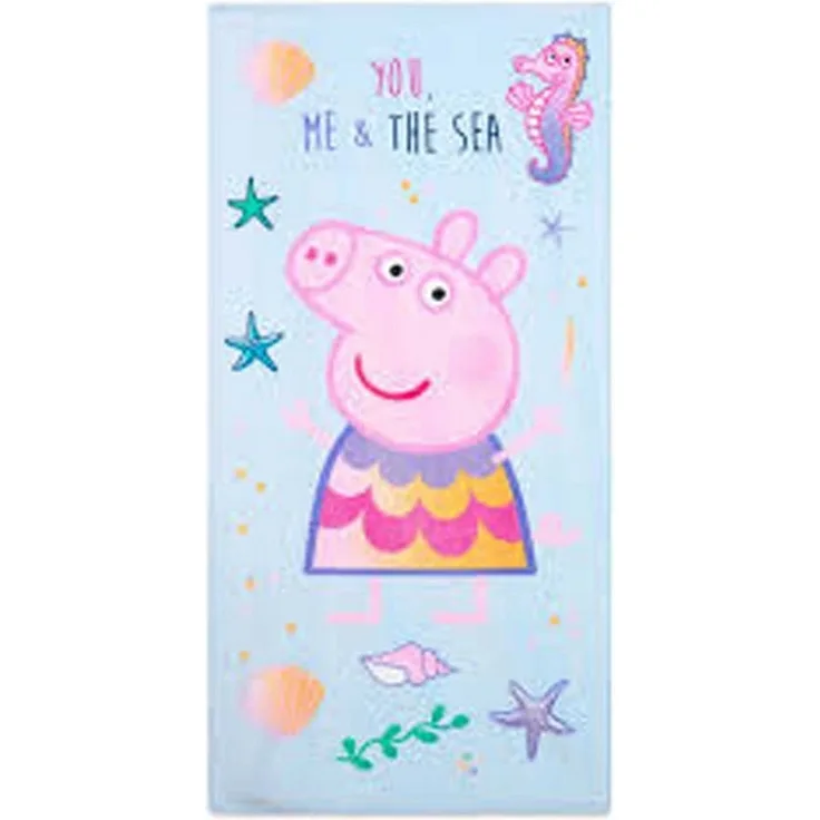 Peppa Pig Kapuzenhandtuch Handtuch Peppa Wutz Seesterne, 100% Baumwolle (1-St)