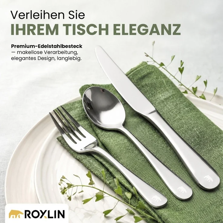 Roxlin Besteck-Set 30-teiliges Edelstahl-Besteckset modern & elegant 4 Farbe – Bild 3