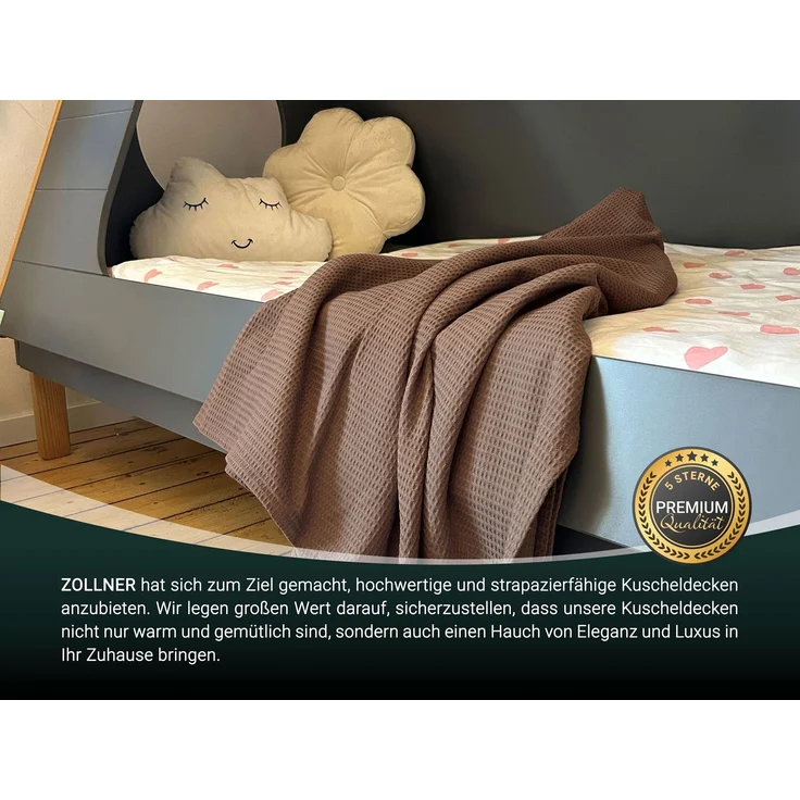 Wohndecke, 100% Baumwolle 150x200 cm braun – Bild 5