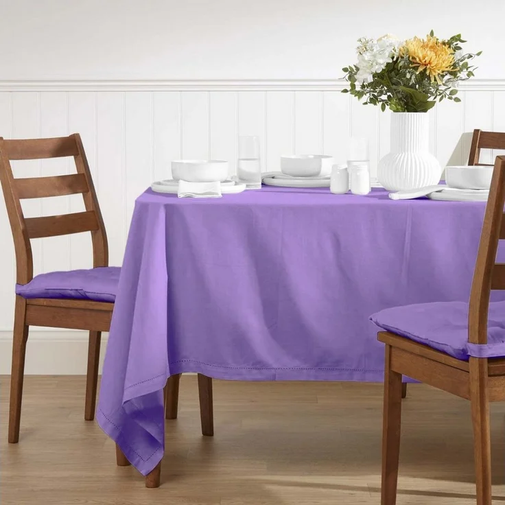 Homescapes Tischdecke Tischdecke lila – 137 x 137 cm, 100% Baumwolle (1-tlg) – Bild 1