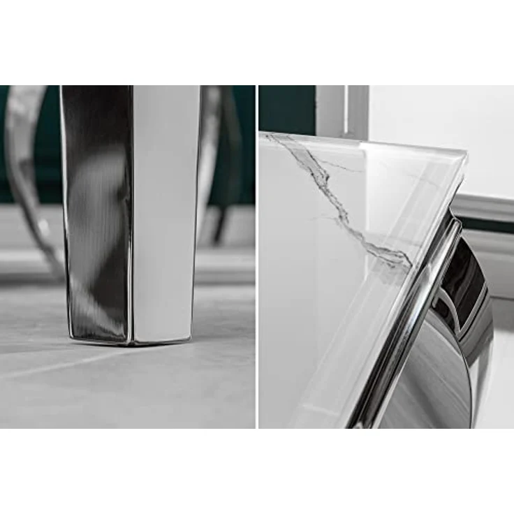 riess-ambiente Esstisch MODERN BAROCK 200cm grau / weiß (Einzelartikel, 1-St), Marmor-Design · Glasplatte · Edelstahl-Beine · bis 8 Personen – Bild 10